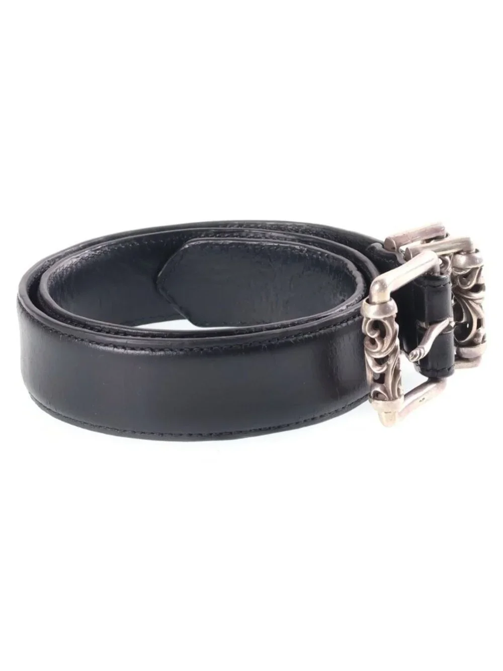 Chrome Hearts Roller Buckle Leather Belt Silver